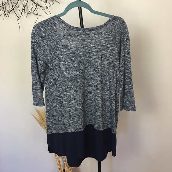 Blue Preppy long sleeve maternity sweater. Small - Picture 5 of 8